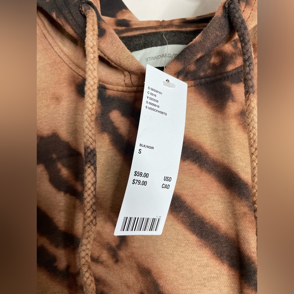 Standard/Cloth Urban Outfitters Black Bleach Hoodie size small - Picture 3 of 7